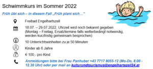 Schwimmkurs Sommer 2022