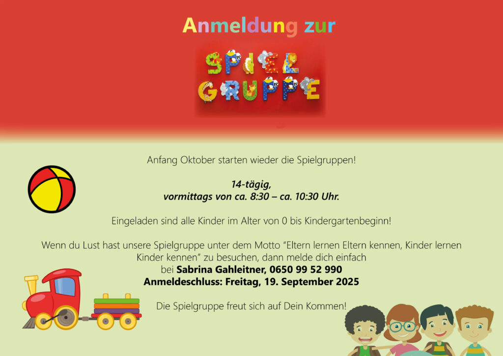 Anmeldung Spielgruppe Anmeldung Spielgruppe