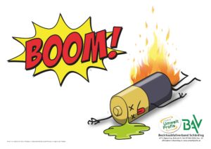 Brandgefahr durch Batterien Brandgefahr durch Batterien