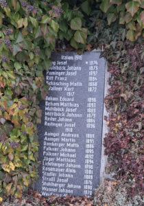 Tafel Gefallene WK I