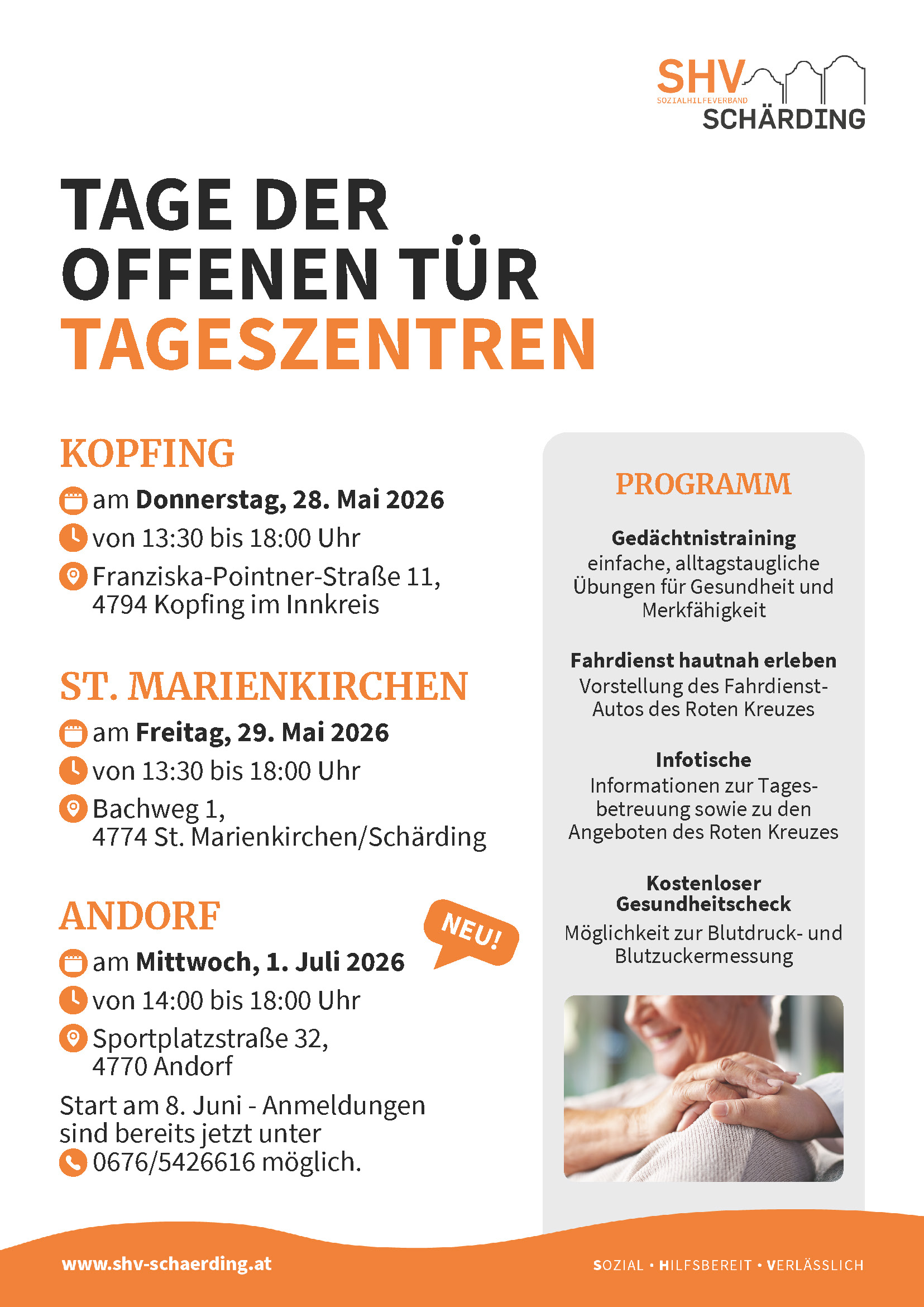 SHV Infoblatt Tage der offenen Tür Tageszentren 2026
