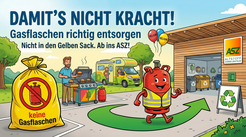 Gasflaschen sicher entsorgen damits nicht kracht by Adobe Firefly
